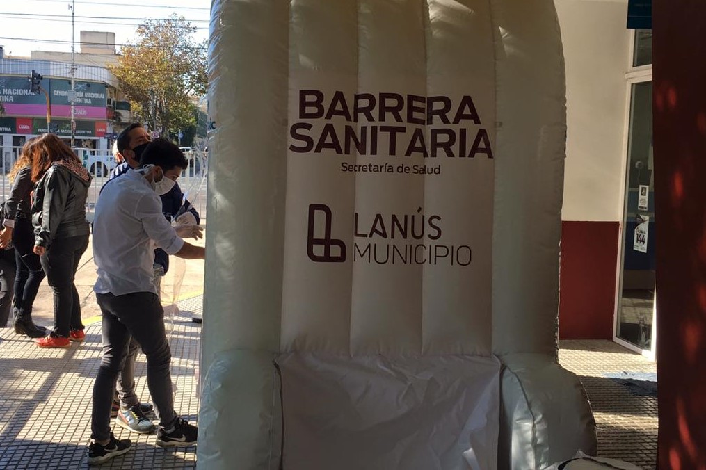 Instalan en el CAV una “barrera sanitaria” para desinfectar