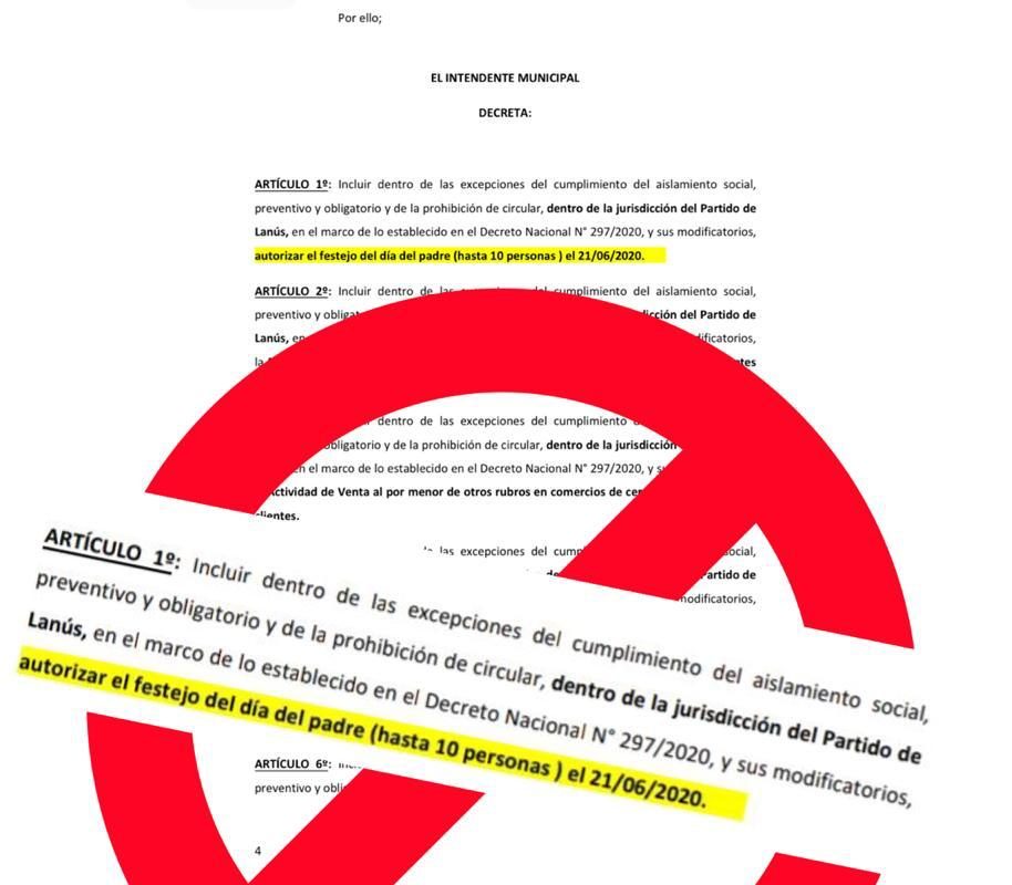 Fake news: es falsa una supuesta autorización a reunirse por el Día del Padre