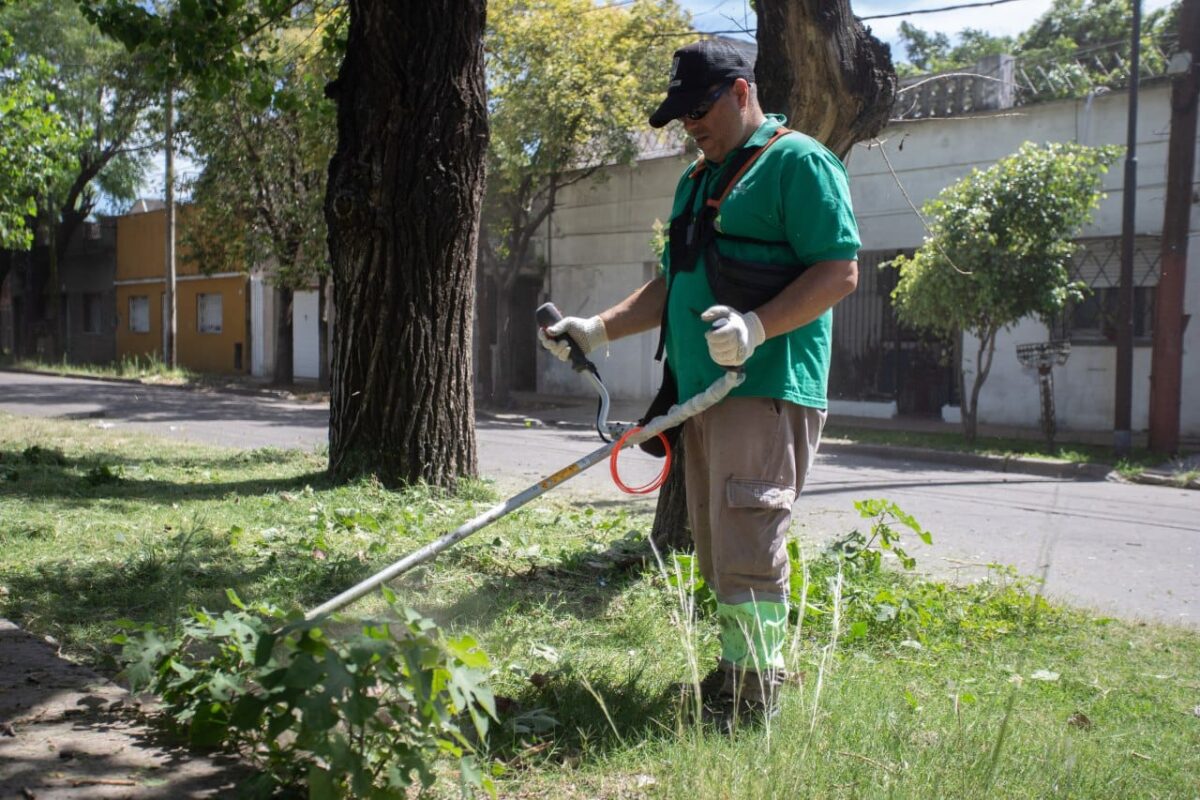 Operativo de limpieza urbana en Lanús