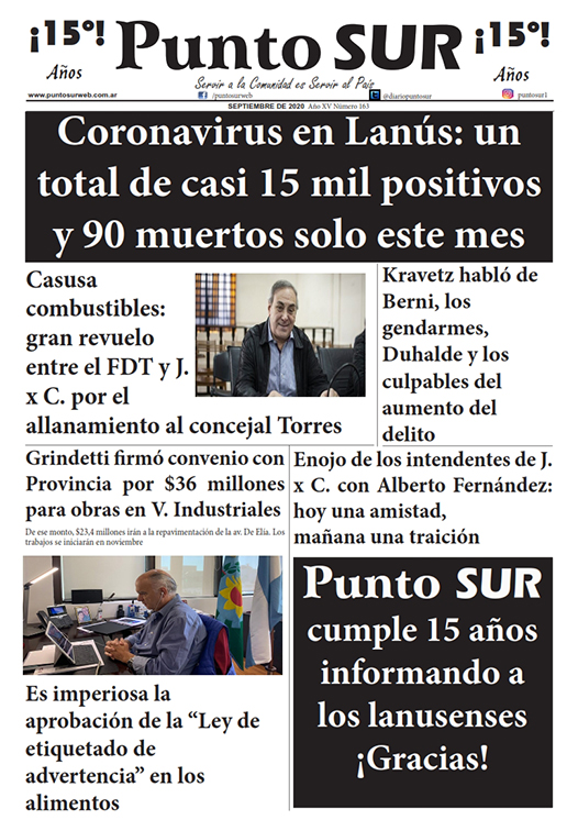 Leé la edición impresa de septiembre de PUNTO SUR, edición 15º aniversario