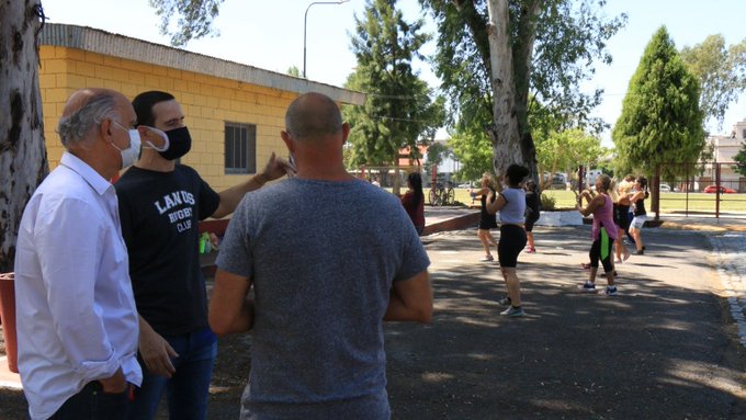 Grindetti supervisó protocolos por covid en el Parque Udabe
