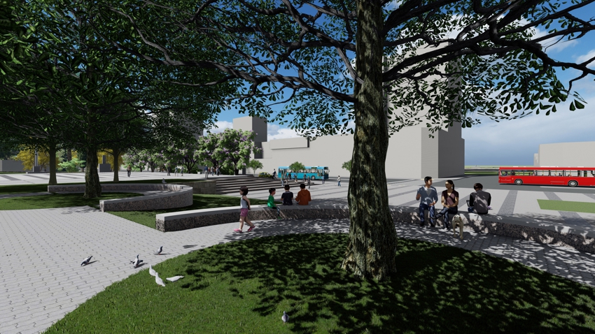 Comenzaron la renovación total de la Plaza M. Moreno, en Escalada