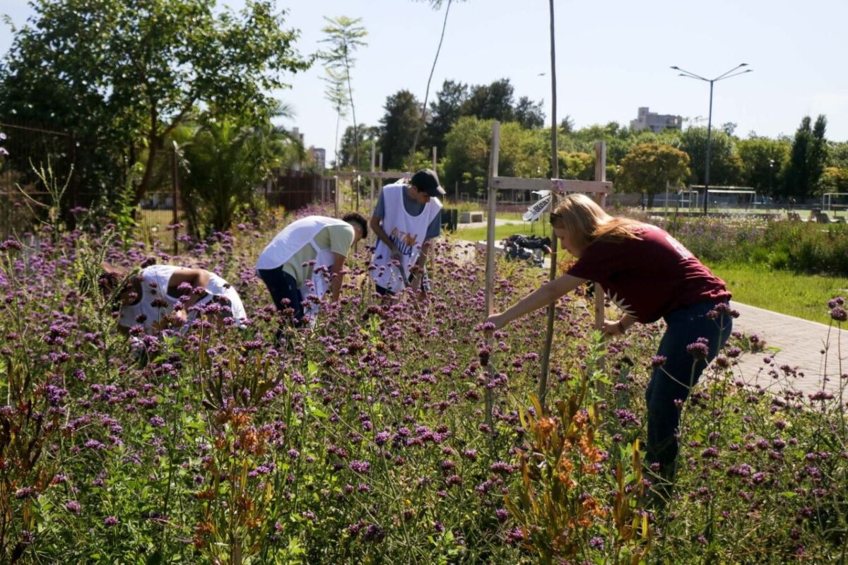 Tierra con sustrato ecológico en el Parque Eva Perón