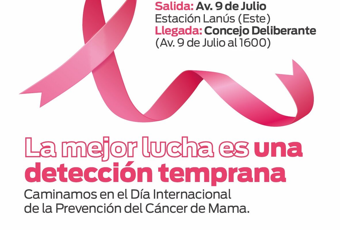Caminata por la concientización del cáncer de mama en Lanús E.